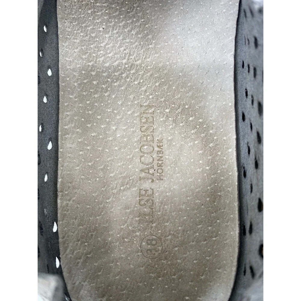 Ilse Jacobsen Shoes US 7.5 EU 38 Gray Tulip Flats Comfort Perforated Slip On